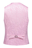 Pink Jacquard Peak Lapel 3 Piece Slim Fit Men's Homecoming Suits