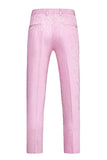 Pink Jacquard Peak Lapel 3 Piece Slim Fit Men's Homecoming Suits