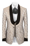 White Shawl Lapel 3 Piece Single Breasted Slim Fit Jacquard Men's Homecoming Suits