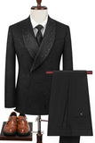 White Jacquard Shawl Lapel 2 Piece Men's Homecoming Suits With Beading