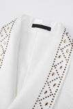 White Jacquard Shawl Lapel 2 Piece Men's Homecoming Suits With Beading