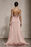Strapless Light Pink Mermaid Maxi Gala Dress With Slit