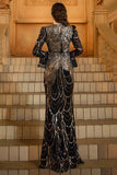 Sparkly Sequins Black Mermaid Long Formal Dress