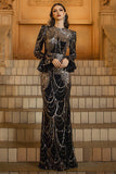 Sparkly Sequins Black Mermaid Long Formal Dress