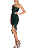 Sparkly Burgundy One Shoulder Homecoming Dress with Sequins