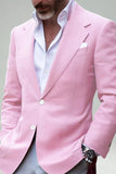 Blush Notched Lapel Single Breasted Men's Blazer
