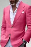 Blush Notched Lapel Single Breasted Men's Blazer