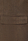 Brown Single Breasted Notched Lapel Men's Blazer