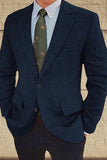 Brown Single Breasted Notched Lapel Men's Blazer