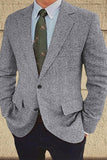 Brown Single Breasted Notched Lapel Men's Blazer