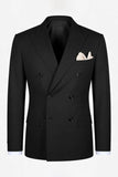 2 Piece Black Peak Lapel Slim Fit Men's Homecoming Suits