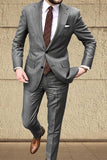 Khaki 2 Piece Notched Lapel Slim Fit Men's Suits