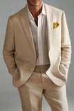 Ivory 2 Piece Notched Lapel Single Breasted Men's Suits