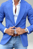 Light Pink Notched Lapel Single Breasted Men's Blazer