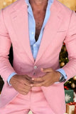 Light Pink Notched Lapel Single Breasted Men's Blazer