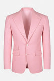 Light Pink Notched Lapel Single Breasted Men's Blazer