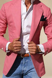 Light Pink Notched Lapel Single Breasted Men's Blazer