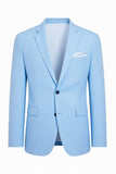 2 Piece Sky Blue Notched Lapel Men's Suits