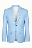 Notched Lapel Sky Blue 2 Piece Men's Suits