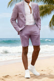 Purple 2 Piece Single Breasted Men's Suits