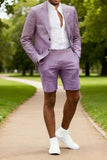 Purple 2 Piece Single Breasted Men's Suits