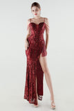 Sparkly Appliques Blush Sheath Cold Shoulder Prom Dress with Slit
