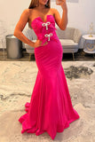 Strapless Black Mermaid Long Prom Dress with Bowknot