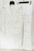 Sparkly Black Lace 2 Piece Women Party Suits