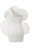 Bodycon One Shoulder White Short Graduation Dress With Big Flower