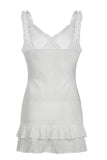 Bodycon Straps Lace White Short Graduation Dress