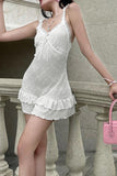 Bodycon Straps Lace White Short Graduation Dress