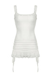 Bodycon Square Neck Zipper Back White Short Graduation Dress