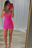 Blush Pink Corset Tight Mini Homecoming Dress with Beading