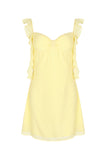 Yellow Chiffon Bodycon Short Homecoming Dress with Ruffles