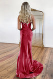 Satin Mermaid Sweetheart Zipper Back Long Prom Dress With Split