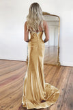 Satin Mermaid Sweetheart Zipper Back Long Prom Dress With Split