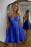 Sparkly Beaded Corset A Line Strapless Homecoming Dress