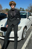 Men's Black 2-Piece Peaked Lapel Jacket & Pants Prom Suits