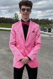 Pink Shawl Lapel 2-Piece One Button Men's Prom Suits