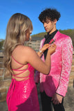 Pink Shawl Lapel 2-Piece One Button Men's Prom Suits