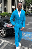 Blue 2 Pieces Notched Lapel Men's Prom Suits