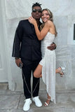 Black 2 Pieces Slim Fit Notched Lapel Prom Suits