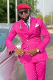 Fuchsia Peaked Lapel 2 Pieces Men's Prom Suits