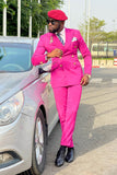Fuchsia Peaked Lapel 2 Pieces Men's Prom Suits