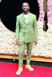 Men's Peaked Lapel Light Green 2 Pieces Prom Suits