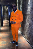 Men's Orange Notched Lapel 2 Pieces Prom Suits