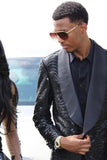 Men's Sparkly Black Shawl Lapel 2 Piece Sequins Prom Homecoming Suits