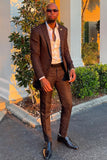 Black Peak Lapel Jacquard Single Breasted 2 Piece Prom Homecoming Men's Suits