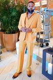 Yellow Peaked Lapel 2 Pieces Homecoming Suits