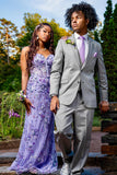 Men's Grey Notched Lapel 2 Piece Homecoming Suits